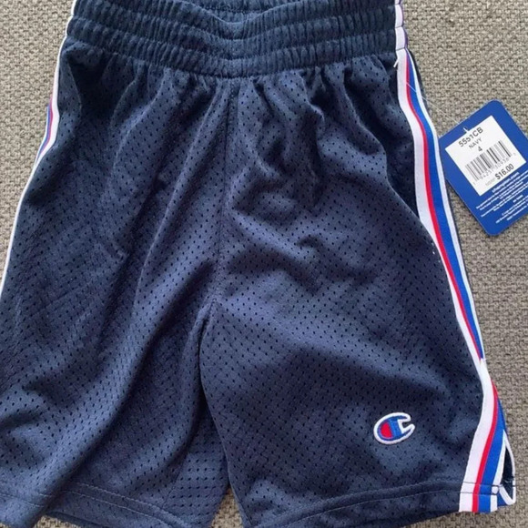 NWT Size 4 champion boys athletic shorts navy with logo - Picture 1 of 2
